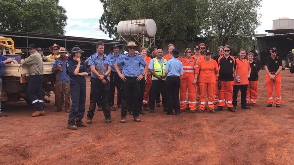 Police and rescue crew involved in the search for a three-year-old girl