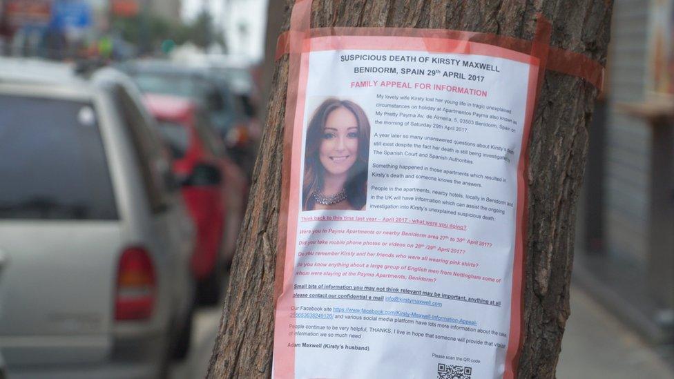 Kirsty Maxwell appeal for witnesses poster in Benidorm