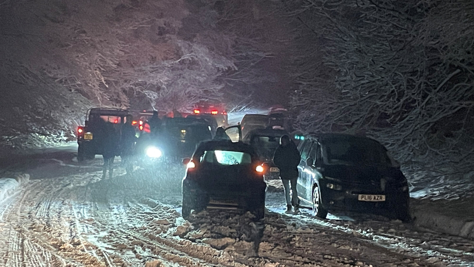 Cars abandoned on the A22 near East Grinstead