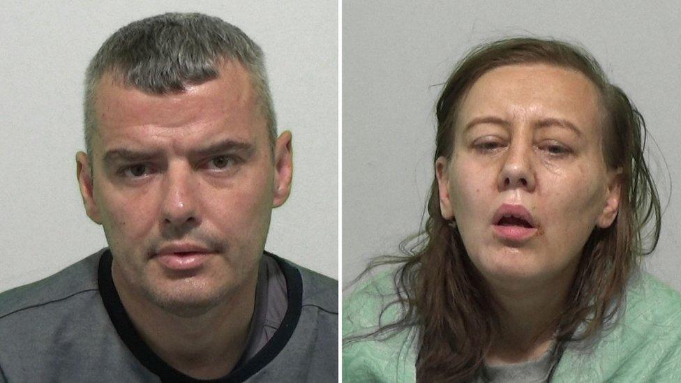 Mugshots of a man and woman