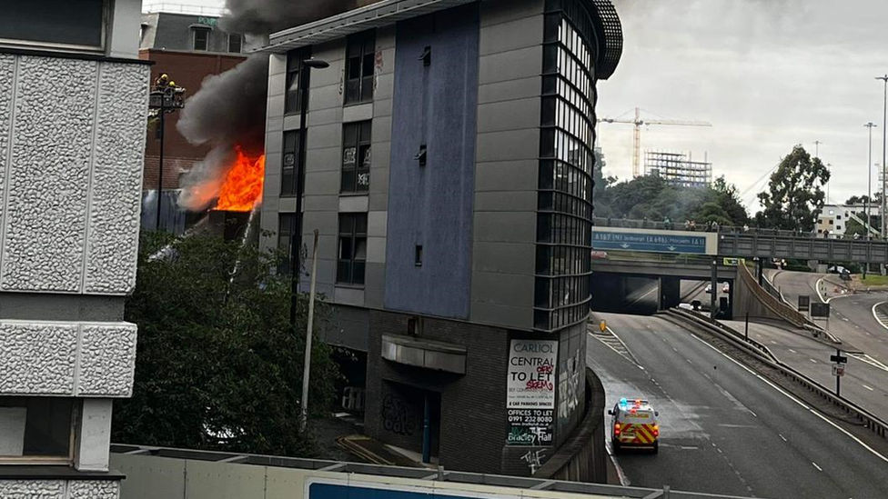 The A167 has been partially closed northbound due to the fire at the end of June