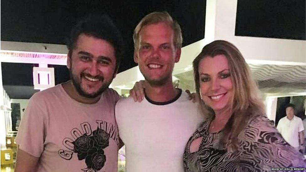 DJ Maitrai Joshi (left) and Avicii (centre) at the Muscat Hills Resort in Oman