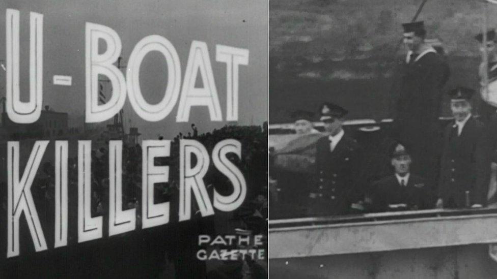 'U-boat killers' title frame and Acting Stoker CP Marchant PO