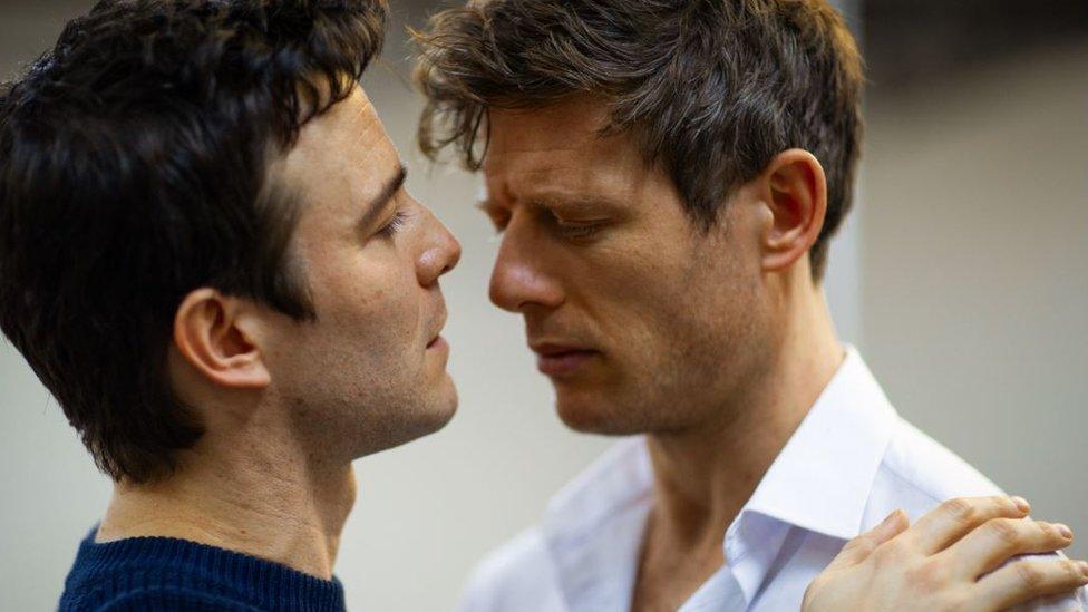 Luke Thompson and James Norton in rehearsal