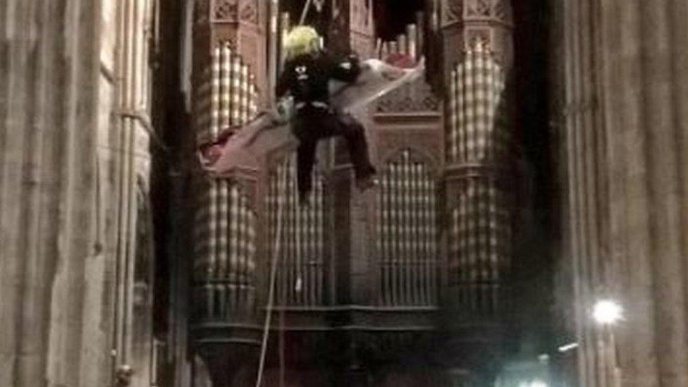 Rescue at Worcester Cathedral