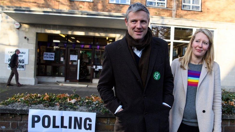 Zac Goldsmith and his wife Alice Rothschild at a polling station