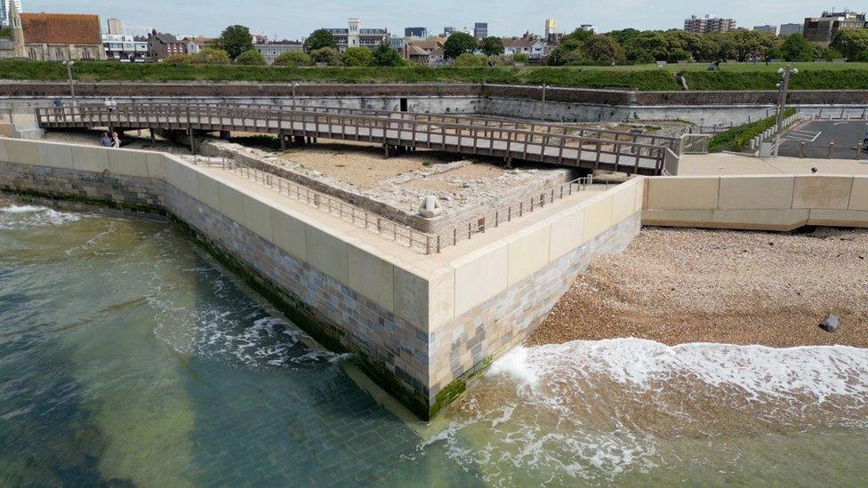 Sea defences at Southsea