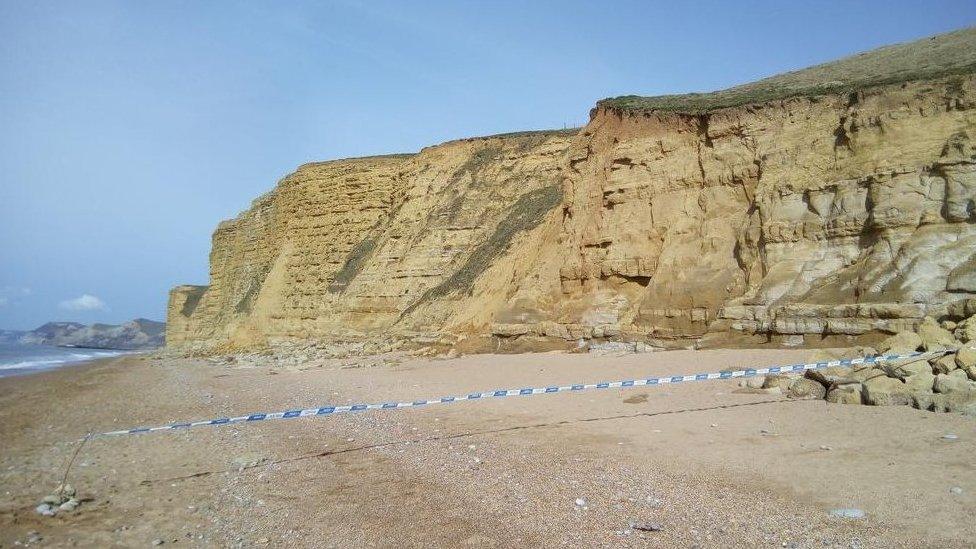 Landslide at East Beach, West Bay