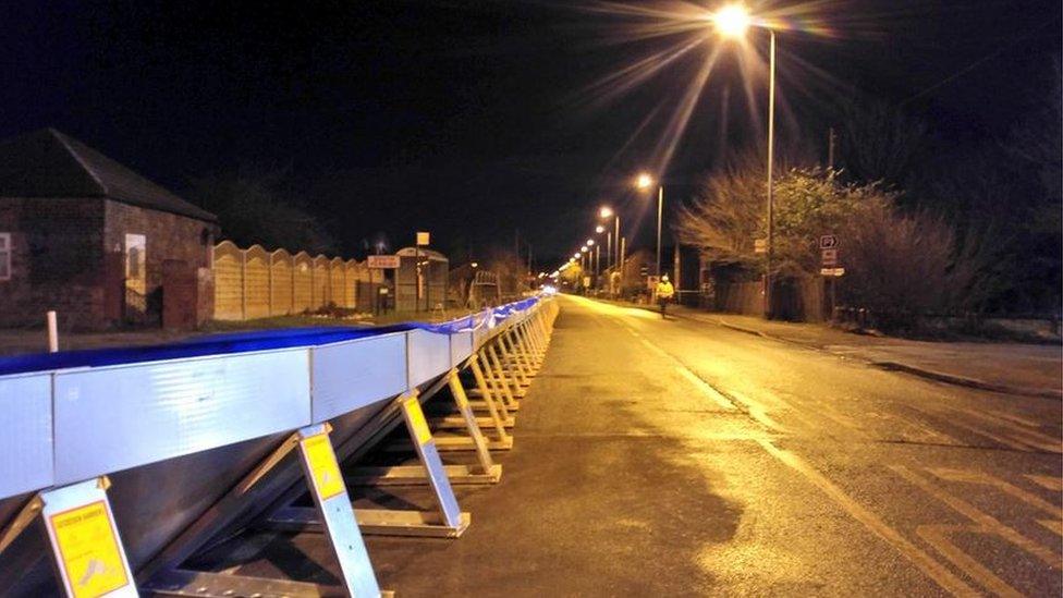 Flood barrier at South Ferriby, North Lincolnshire