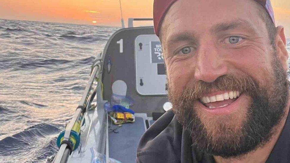 Elliot Awin taking part in the World's Toughest Row