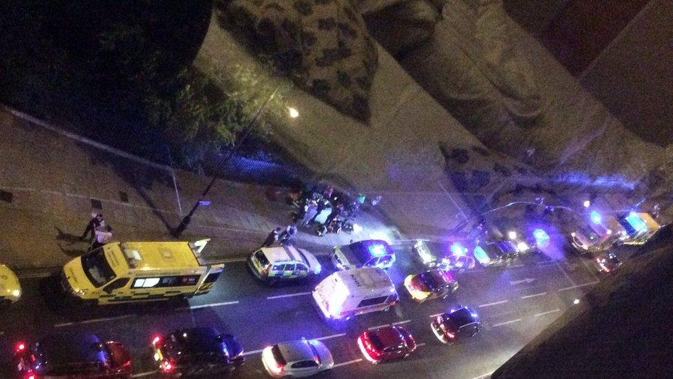 Emergency services at the scene