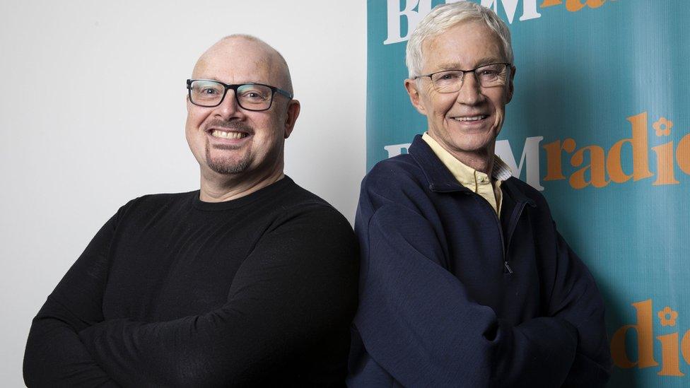 Paul O'Grady with his long-term radio producer Malcolm Prince