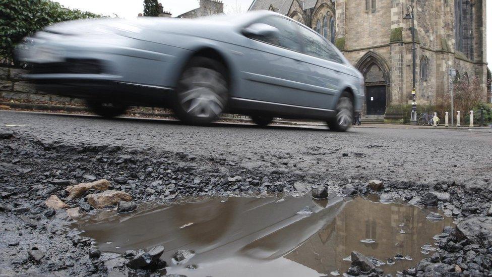 A car on a road