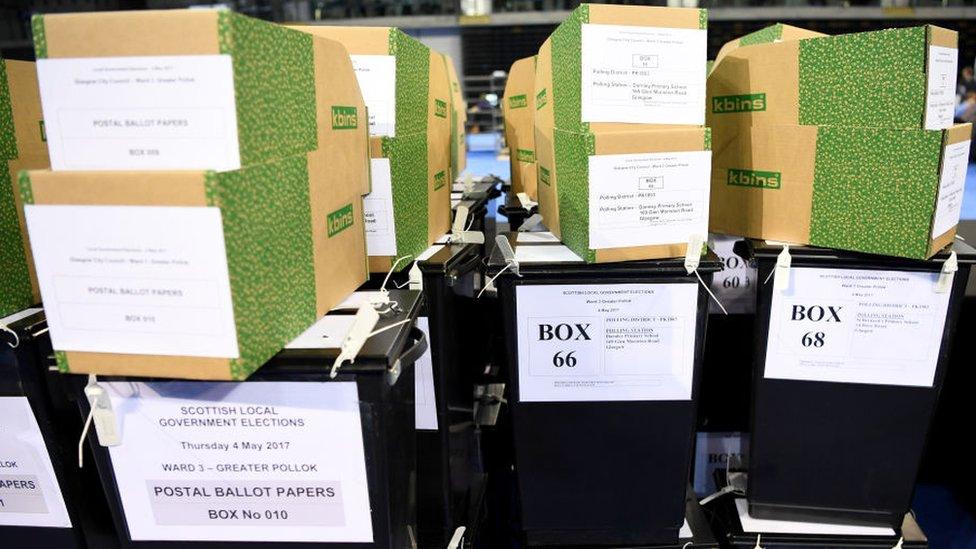 Counting of votes gets underway in the Scottish Local Government election at the Emirates Arena on May 5, 2017 in Glasgow