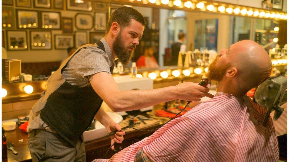 Hairdresser at work