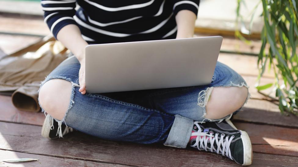 Generic young person at computer