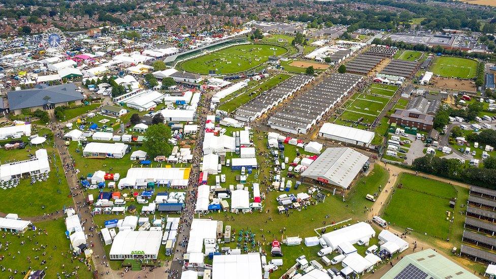 Aerial view of the showground.