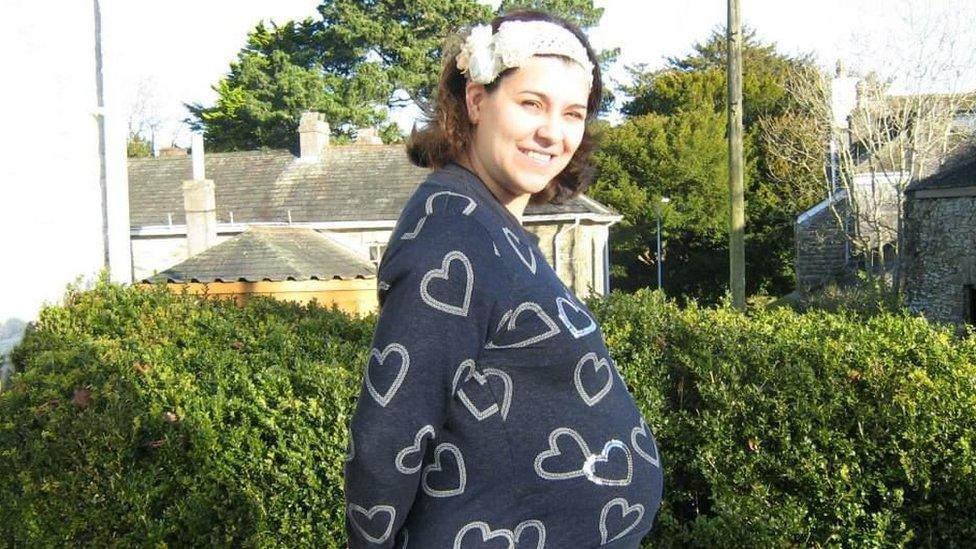 Heather Knight while pregnant