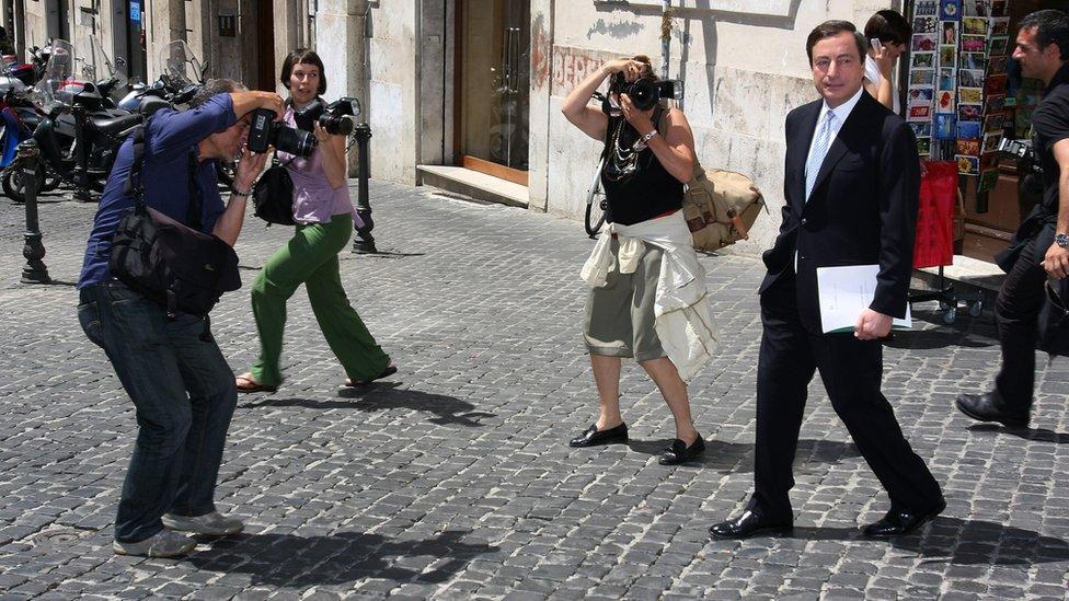 Mario Draghi as governor of the Bank of Italy in 2008