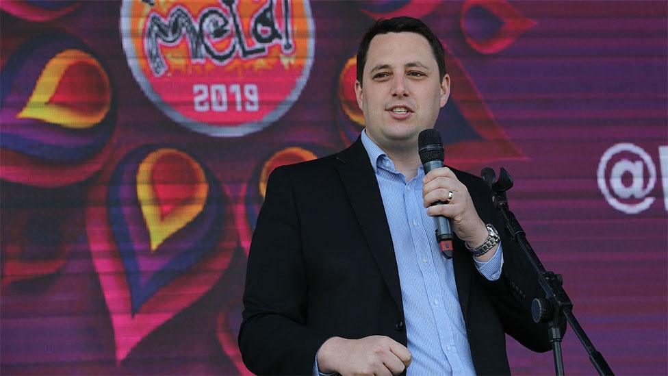 Ben Houchen on stage at the Middlesbrough Mela