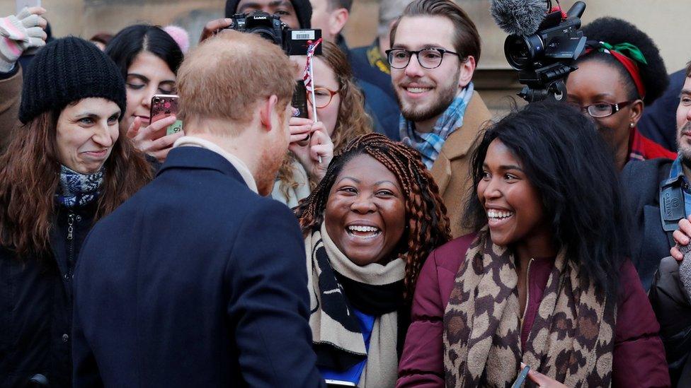 Harry with crowd