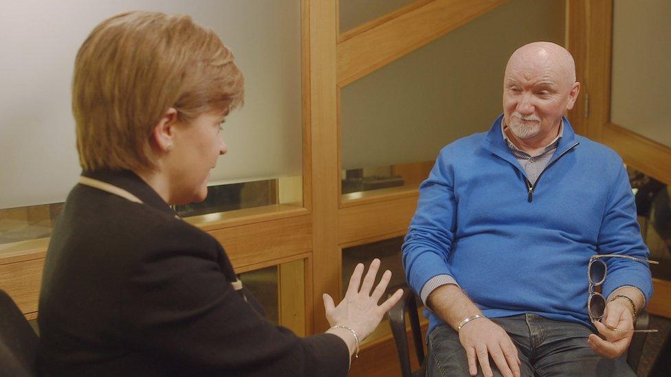 Sir Tom Hunter with Nicola Sturgeon