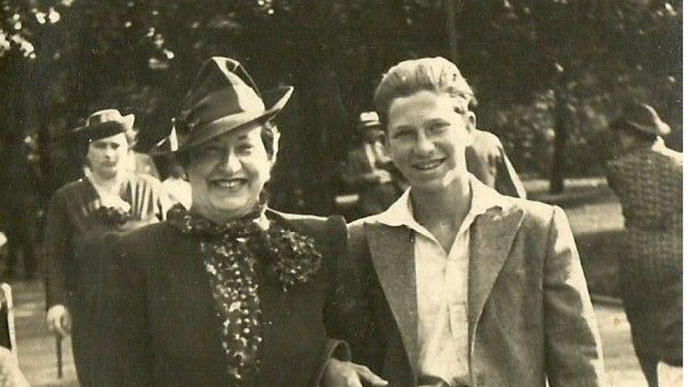 Mr Abeles pictured with his mother in Prague in 1939.