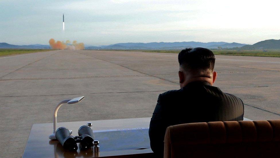 Kim Jong-un watches a missile launch from North Korea, 16 September