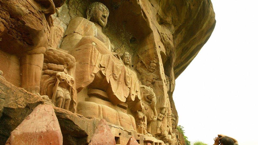 A statue dating from the Tang Dynasty in Qinghai, China.