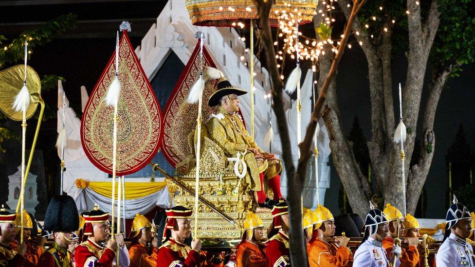 King Maha Vajiralongkorn takes part in the Royal Land Procession