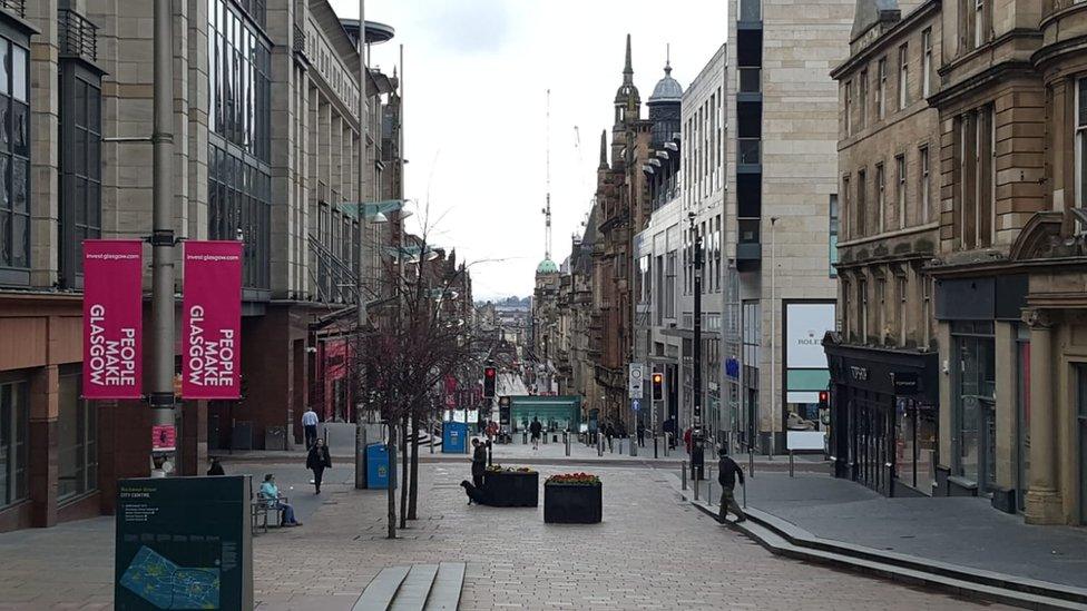 Empty streets in Glasgow