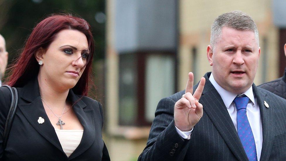 Jayda Fransen (left) and Paul Golding (right)