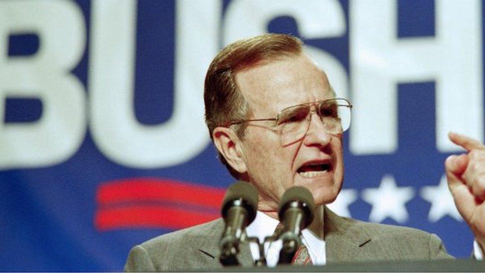 President George Bush gives a speech during a fundraising event in San Francisco - 25 February 1992