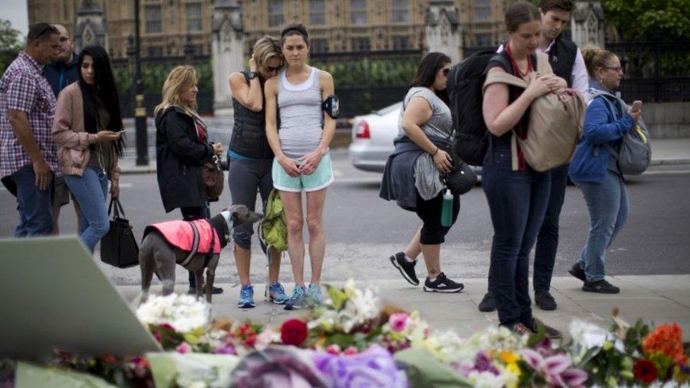 Flowers in Parliament Square