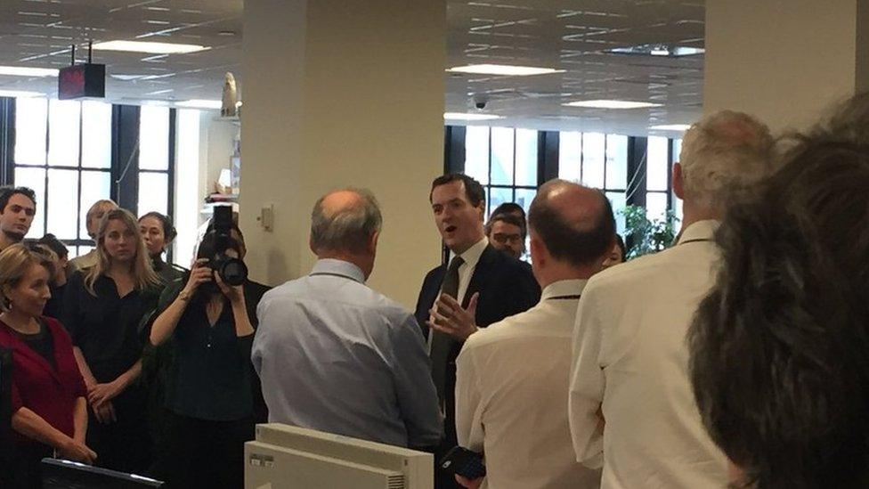 George Osborne speaks to Standard journalists