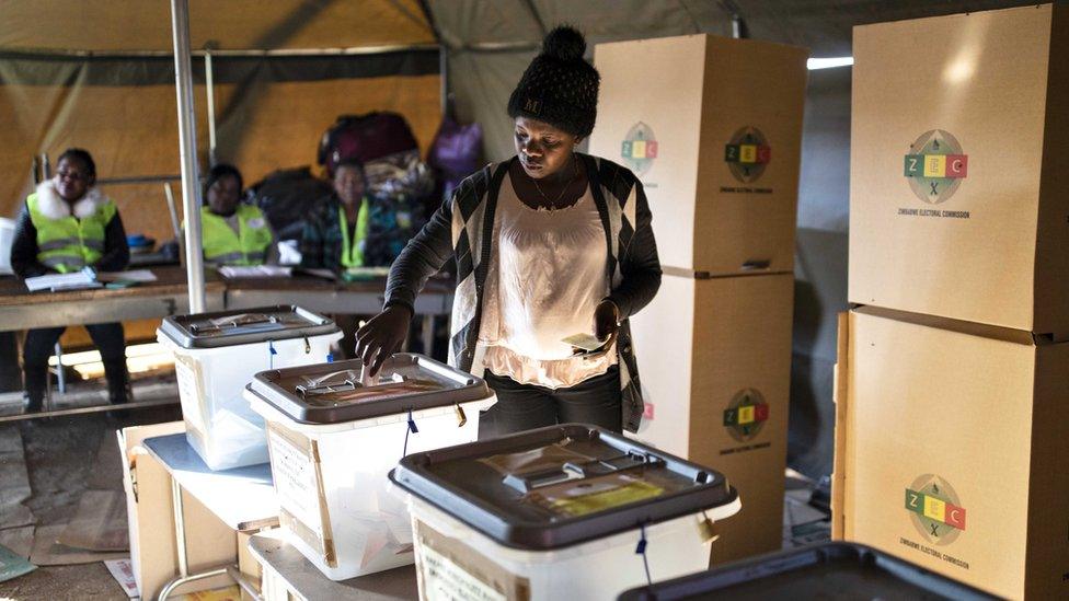 Member of the public casting her vote