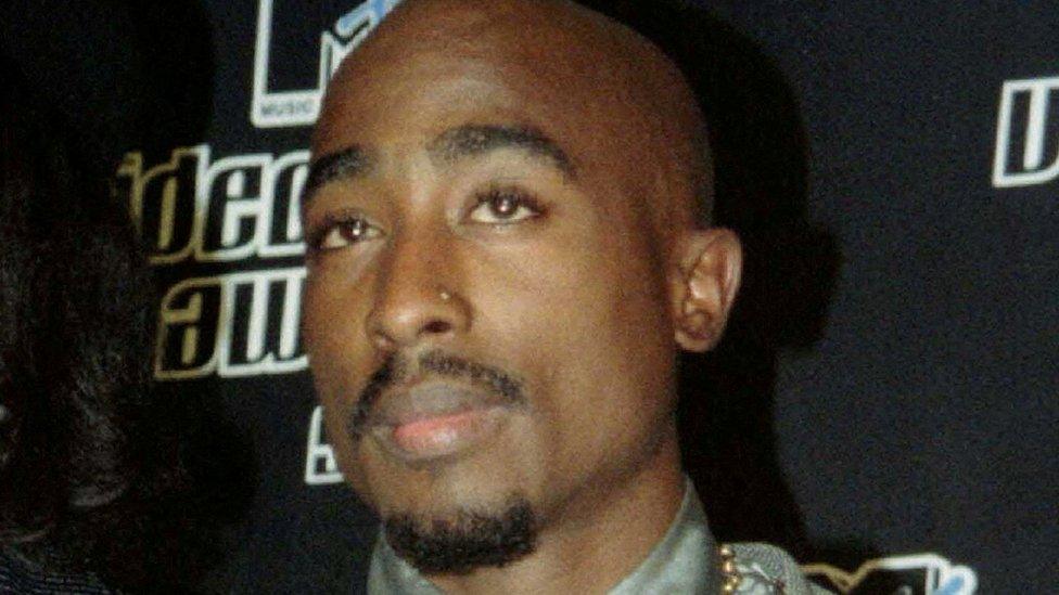 Rapper Tupac Shakur at the MTV Music Video Awards in New York in 1996