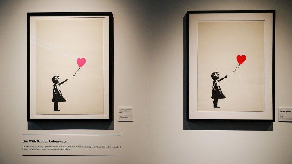 BANKSY Girl with Balloon PURPLE WCP特別COA Girl With Balloon - Colour AP (Dark Pink) | Modern