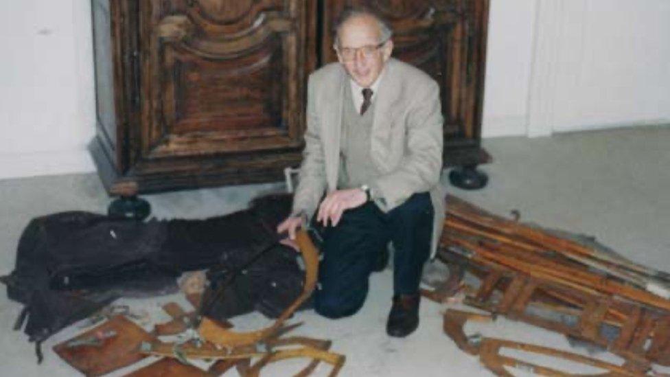 Henri Peteri with the kayak that he and his brother paddled across the North Sea