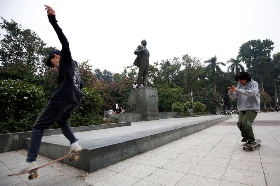 Skateboarders in Hanoi, 23 January