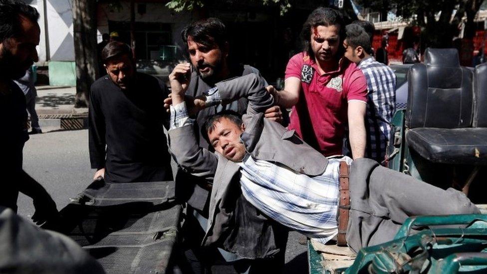 Injured man in Kabul blast, 31 May