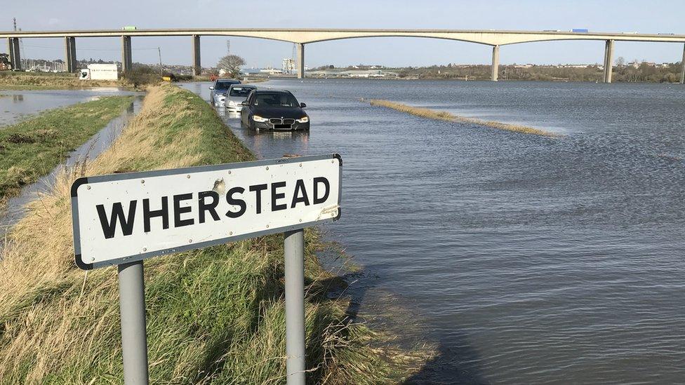 Cars in water