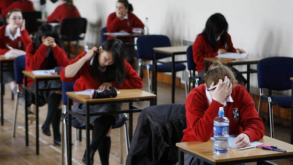 Students sitting an exam