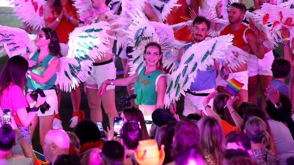 People at a Sydney Mardi Gras parade