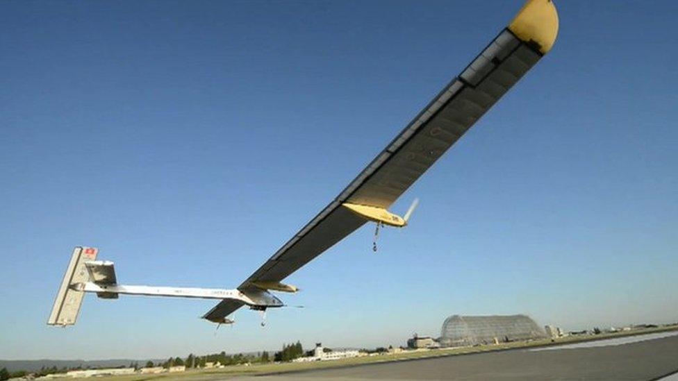 The Solar Impulse 2 taking off