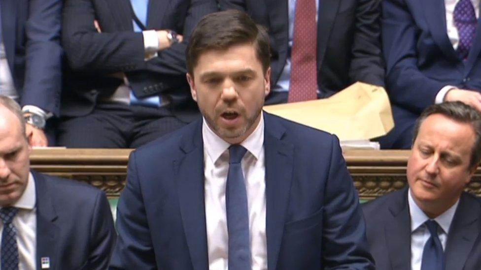 Secretary of State for Work and Pensions Stephen Crabb speaking in the House of Commons