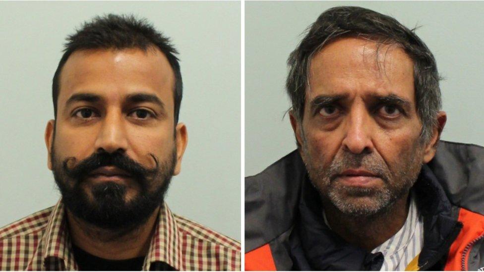 Police custody images of Tripath and Bhardwaj