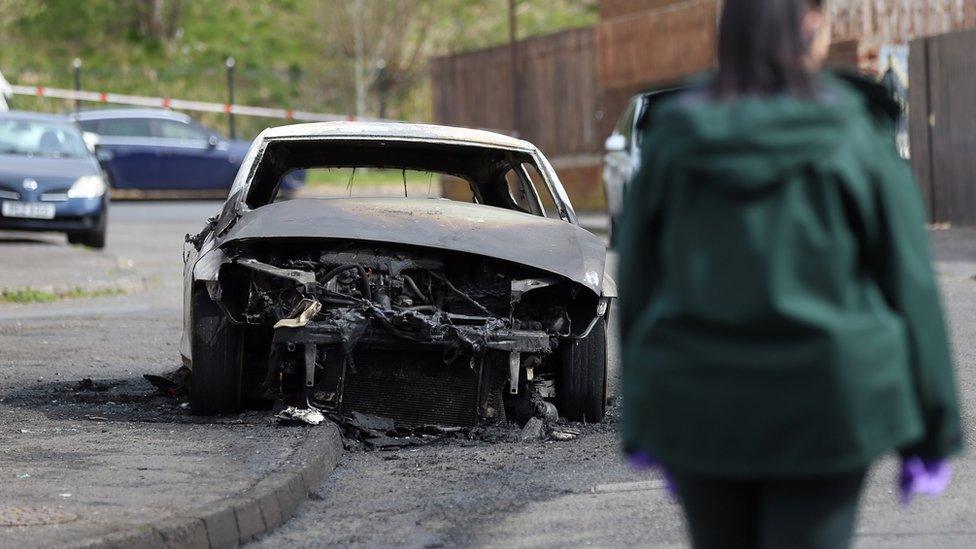 Burnt out car