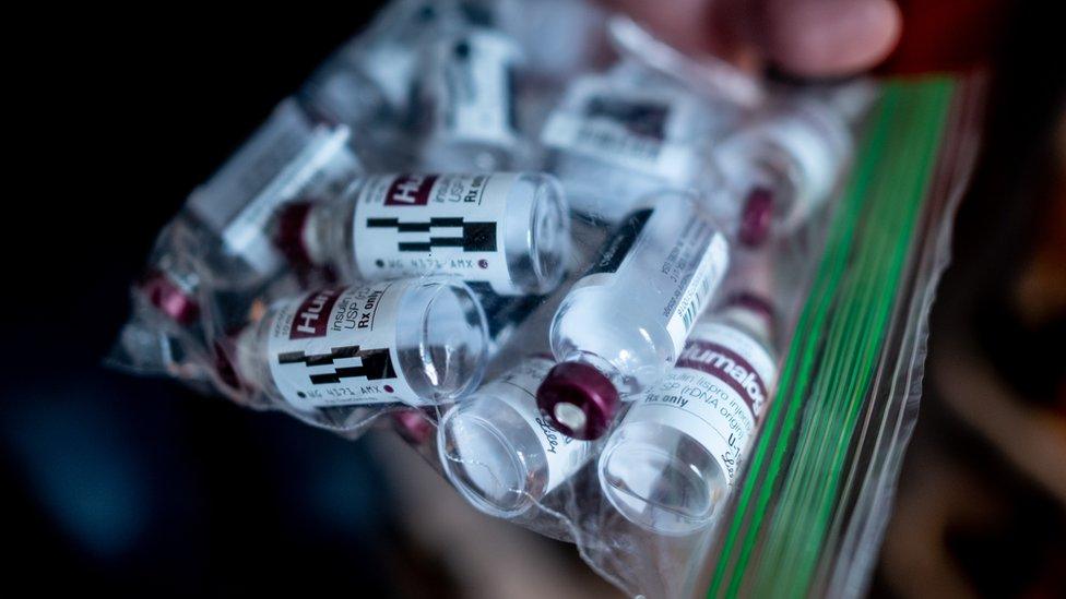 Ziplock bag of insulin vials