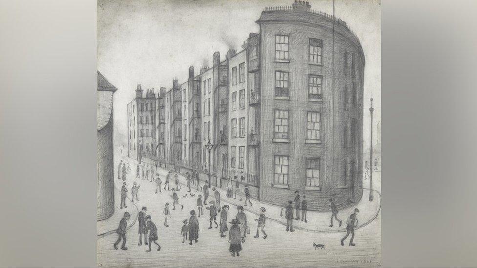 Lowry's 1929 artwork depicting Oldfield Road Dwellings is among the pieces on show